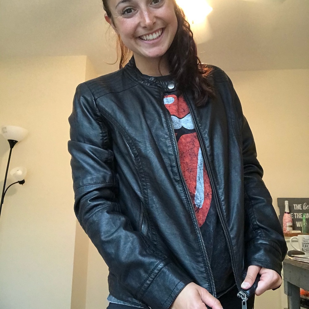 Black leather jacket